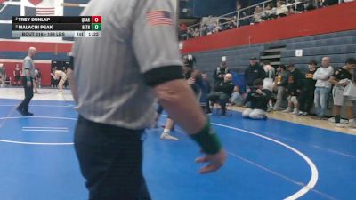 189 lbs Semifinal - Trey Dunlap, Quaker Valley vs Malachi Peak, Bethlehem Center
