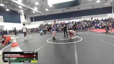 157 lbs Cons. Round 6 - Riley Carnes, Temescal Canyon vs Jayden Espinoza, Rancho Cucamonga High School