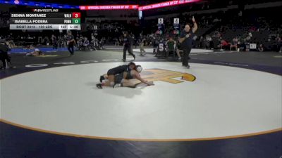 100 lbs Round Of 32 - Sienna Montanez, Walnut (SS) vs Isabella Fodera, Poway (SD)