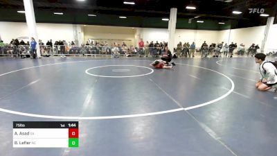 75 lbs Round Of 32 - Asher Asad, GA vs Bowen Lefler, NC