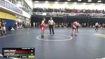 149 lbs Champ. Round 1 - Tyler Boldt, Santa Rosa Junior College vs James Wright, Fresno City College