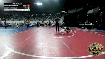 80 lbs 5th Place - Leonard Friday Jr, Tough N Technical Wrestling Club vs Colston Yocham, Coweta Tiger Wrestling