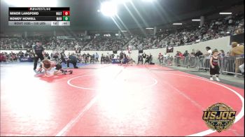 100 lbs Quarterfinal - Minor Langford, Weatherford Youth Wrestling vs Rowdy Howell, Madill Takedown