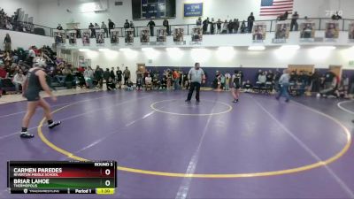 115 lbs Round 3 - Briar Lahoe, Thermopolis vs Carmen Paredes, Riverton Middle School