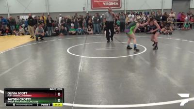 98-100 lbs Round 2 - Jayden Crotty, Raider Nation Wrestling Club vs Olivia Scott, Fort Chiswell Pioneers