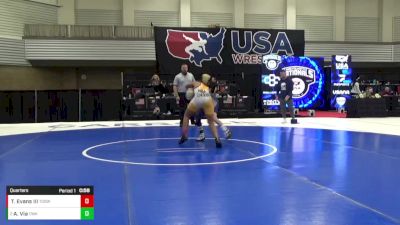 12U Boys - 117 lbs Quarters - Tyrone Evans III, The Orchard South Wrestling Club vs Adam Via, Contenders Wrestling Academy