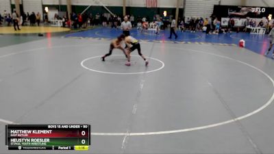 90 lbs Round 3 - Heustyn Roesler, St.Paul Youth Wrestling vs Matthew Klement, East Butler