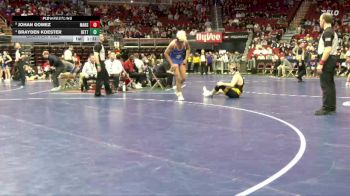 3A-190 lbs Quarterfinal - Johan Gomez, Marshalltown vs Brayden Koester, Bettendorf