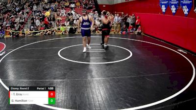 285 lbs Champ. Round 2 - Teddy Gray, Burgettstown Hs vs D`Angelo Hamilton, Fox Chapel Area Hs