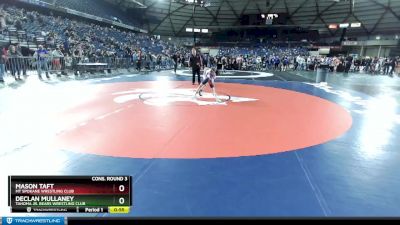 77 lbs Cons. Round 3 - Mason Taft, Mt Spokane Wrestling Club vs Declan Mullaney, Tahoma Jr. Bears Wrestling Club