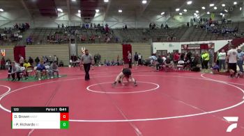 120 lbs 1st Place Match - Peyton Richards, Switzerland County vs Dominic Brown, Lowell