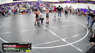 55 lbs Cons. Round 3 - Amir Burnham, James Island Youth Wrestling vs Ayden Williams, KC Elite Training Center