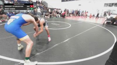 132 lbs Quarterfinal - Gregory Gyumushyan, Birmingham Charter vs Mikey Sheen, Clovis High