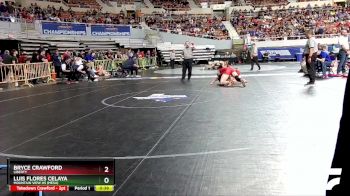 D1-190 lbs Cons. Round 3 - Luis Flores Celaya, Mountain View Hs (Mesa) vs Bryce Crawford, Liberty