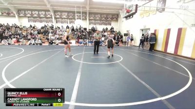 138 lbs Champ. Round 1 - Cassidy Langford, Sandra Day O`Conner vs Quincy Ellis, Durango, CO