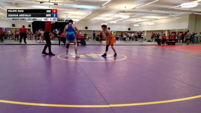 57 lbs 7th Place Match - Felipe Rizo, East Bakersfield High School Wrestling vs Joshua Arevalo, Alisal High School Wrestling