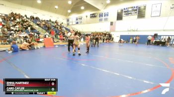 100 lbs Cons. Semi - Emma Martinez, Redwave vs Caro Caylee, Rancho Bernardo Wrestling Club