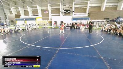 100 lbs Placement Matches (8 Team) - Cash Bratt, Oklahoma Outlaws Red vs Max Schroeder, Wisconsin