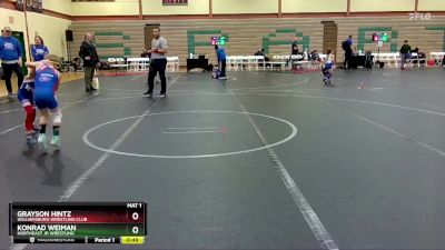 56 lbs Round 5 - Konrad Weiman, Northeast Jr Wrestling vs Grayson Hintz, Williamsburg Wrestling Club