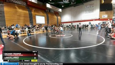 120 lbs Cons. Round 2 - Zachary Trosper, Wyoming Indian Middle School vs Landon Larkey, Riverton Middle School
