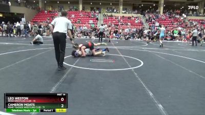 130 lbs Round 4 (6 Team) - Cameron Moats, Honey Badger Wrestling Club vs Leo Weston, Ridge Wrestling Club