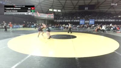 Girls 4A 235 lbs Cons. Round 5 - Khloe Ponce, Sumner (Girls) vs Sawyer Newman, Davis (Girls)
