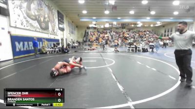 138 lbs Cons. Round 2 - Branden Santos, Cypress vs Spencer Ohr, Westminster