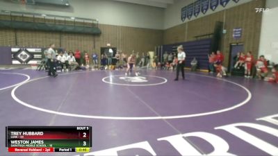 115 lbs Round 2 (6 Team) - Weston James, Saratoga Middle School vs Trey Hubbard, Lusk