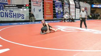 100 Class 2 lbs Cons. Round 1 - Ariel Humphreys, Platte County vs Shaylynn Mills, Fox