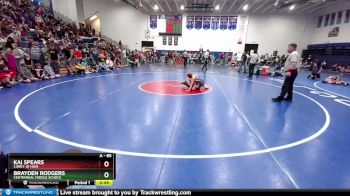 85 lbs Quarterfinal - Brayden Rodgers, Centennial Middle School vs Kai Spears, Carey Jr High