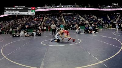 3A 165 lbs Champ. Round 1 - Nathan McCartney, Central Davidson High School vs Easton Mclain, Person