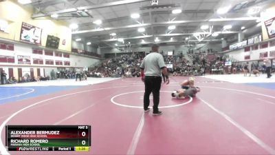 126 lbs Quarterfinal - Alexander Bermudez, Desert Ridge High School vs Richard Romero, Marana High School