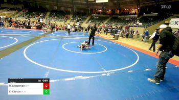 36 lbs Consi Of 8 #2 - Riley Stegeman, Tulsa Blue T Panthers vs Cutter Carson, Black Fox Wrestling Club