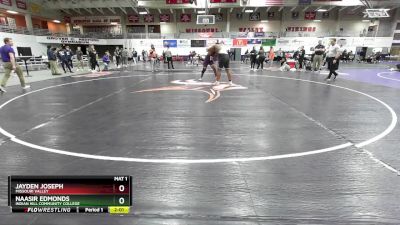 285 lbs 1st Place Match - Jayden Joseph, Missouri Valley vs Naasir Edmonds, Indian Hill Community College