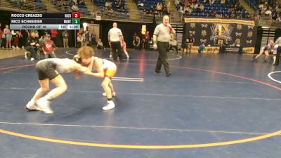 82 lbs Round Of 16 - Rocco Creazzo, Nazareth vs Nico Schneider, Montour