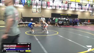 113 lbs Semifinal - Dallas Canoyer, Moen Wrestling Academy vs Wesley Sadler, Iowa