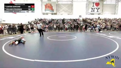 57 lbs Cons. Round 3 - William Steadman, Franklinville Wrestling Club vs Carter Sarcone, B2 Wrestling Academy