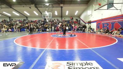 126 lbs Consi Of 8 #1 - Kyri Jenkins, Wilburton Schools vs Cali Dickson, Jenks Trojan Wrestling Club