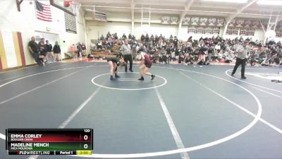 120 lbs Quarterfinal - Madeline Mench, Mica Mountain vs Emma Corley, Boulder Creek