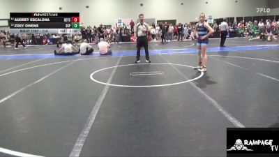 110 lbs Cons. Round 2 - Audrey Escalona, Scott City Takedown Club vs Zoey Owens, South Central Punisher