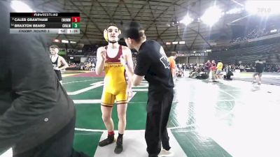 Boys 3A 138 lbs Champ. Round 3 - Caleb Grantham, Enumclaw vs Braxton Beard, Central Valley