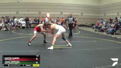 130 lbs Quarterfinals (8 Team) - Owen Kimmons, Beast Mode WA Green vs Austin Ulberg, Ares Black