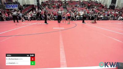 80 lbs Consi Of 4 - Cole Richardson, Barnsdall Youth Wrestling vs Jaxon Kliefoth, Kansas Young Guns