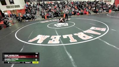 106 lbs Cons. Round 1 - Kaden Potter, St. Charles (EAST) vs Eric Hoselton, New Lenox (LINCOLN-WAY CENTRAL)