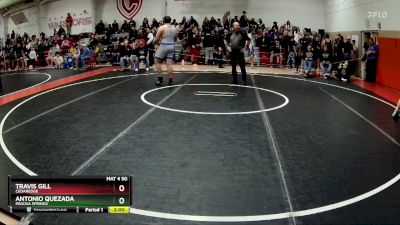 285 lbs Champ. Round 2 - Antonio Quezada, Pagosa Springs vs Travis Gill, Cedaredge