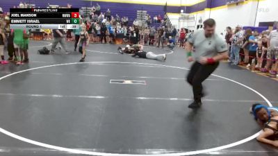 55 lbs Round 1 - Emmett Israel, White Knoll vs Joel Manson, Mighty Warriors Wrestling Acad