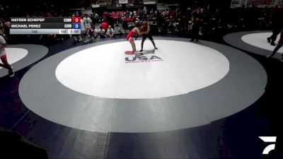 150 lbs Hayden Schepsp, CMWA - Coastal Mountain Wrestling Association vs Michael Perez, CVWA - Central Valley Wrestling Association