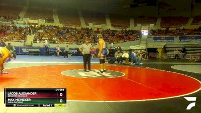 D4-285 lbs Cons. Round 2 - Max McVicker, Yuma Catholic vs Jacob Alexander, Benjamin Franklin