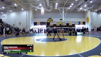 130 lbs Champ. Round 2 - Berkeley Craddock, Cloverleaf vs Kora Radolovic, Madison