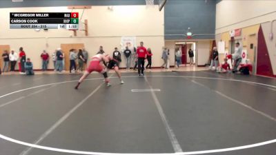 215 lbs Quarterfinal - Carson Cook, Soda Springs vs McGregor Miller, Madison